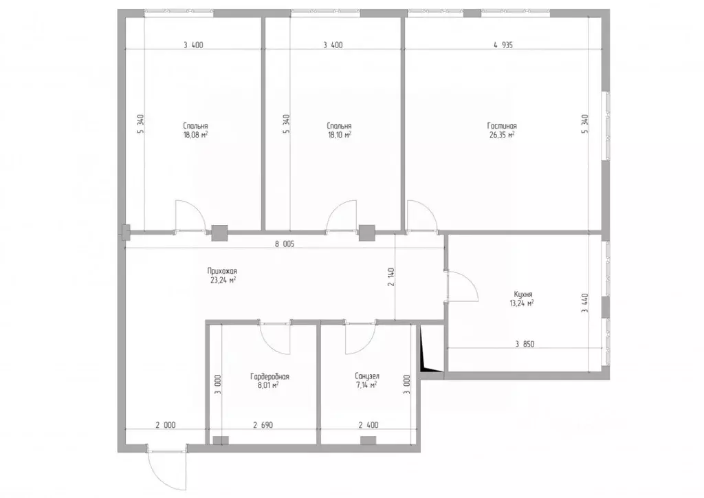 3-к кв. Кабардино-Балкария, Нальчик просп. Ленина, 46Б (114.16 м) - Фото 2
