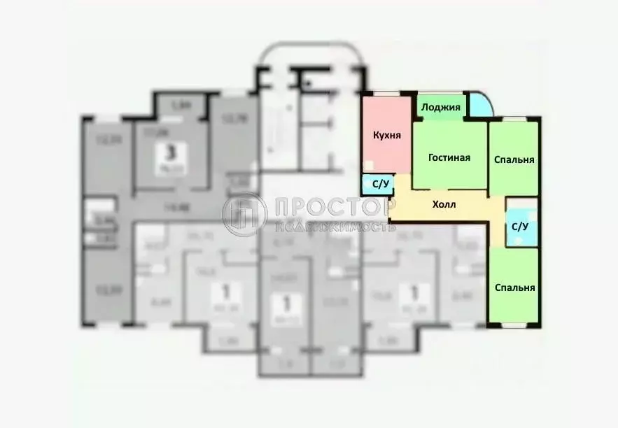 3-к кв. Московская область, Ленинский городской округ, Дрожжино пгт ... - Фото 2