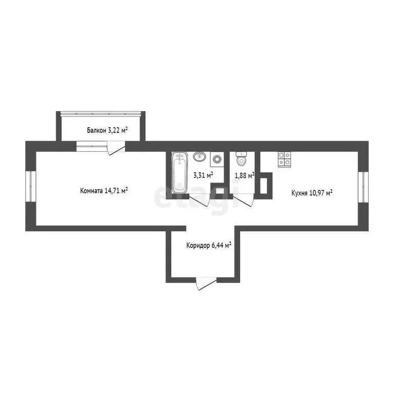 1-комнатная квартира: Иркутск, улица Румянцева, 48 (42 м) - Фото 0