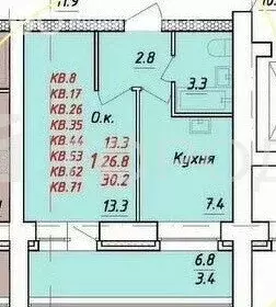 1-комнатная квартира: Новоалтайск, улица Титова, 8Ак1 (30.2 м) - Фото 0