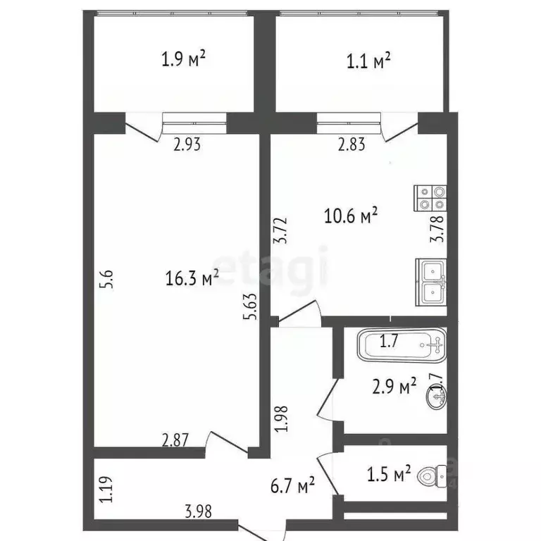 1-к кв. Мордовия, Саранск ул. Розы Люксембург, 9 (38.0 м) - Фото 1