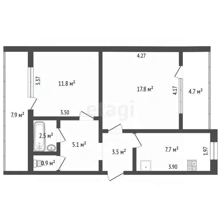 2-к кв. Севастополь ул. Колобова, 15 (61.9 м) - Фото 1