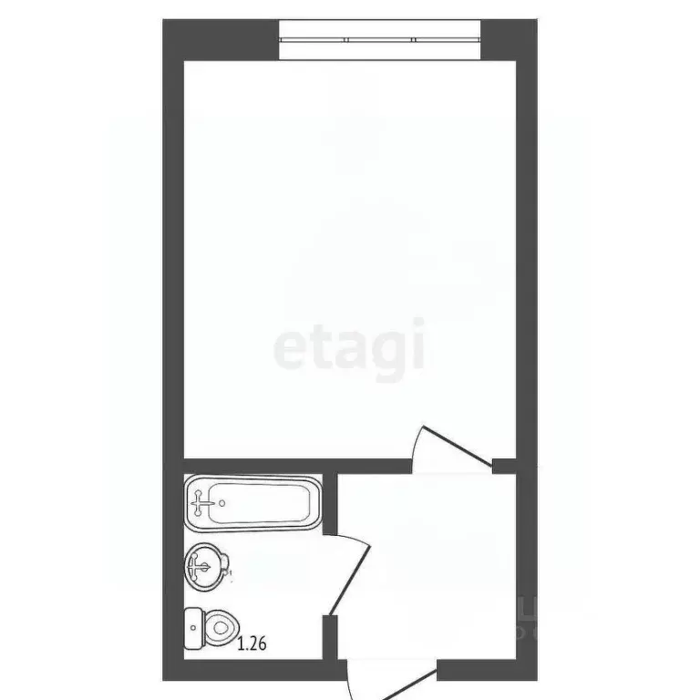 Студия Кемеровская область, Юрга просп. Победы, 41 (16.5 м) - Фото 1