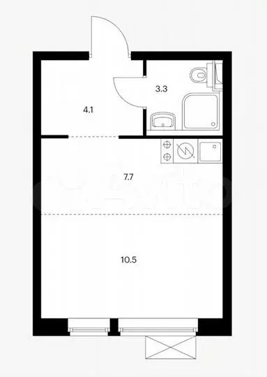 Квартира-студия, 26м, 19/24эт. - Фото 0