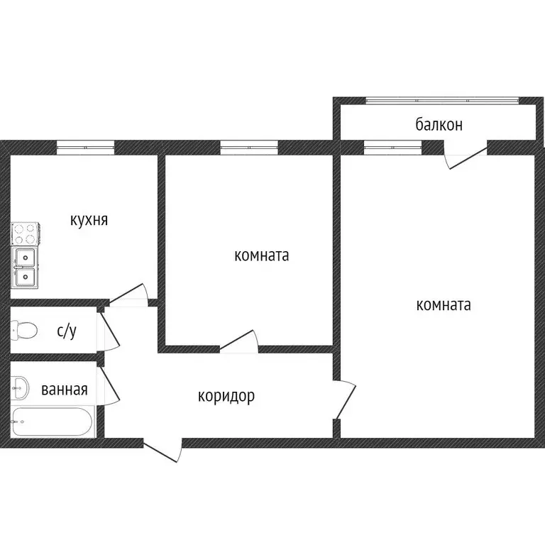 2-комнатная квартира: Нижний Тагил, улица Дружинина, 39 (50.3 м) - Фото 1
