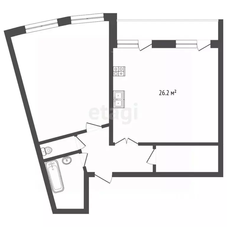 2-к кв. Ярославская область, Ярославль Ямская ул., 38 (61.1 м) - Фото 2