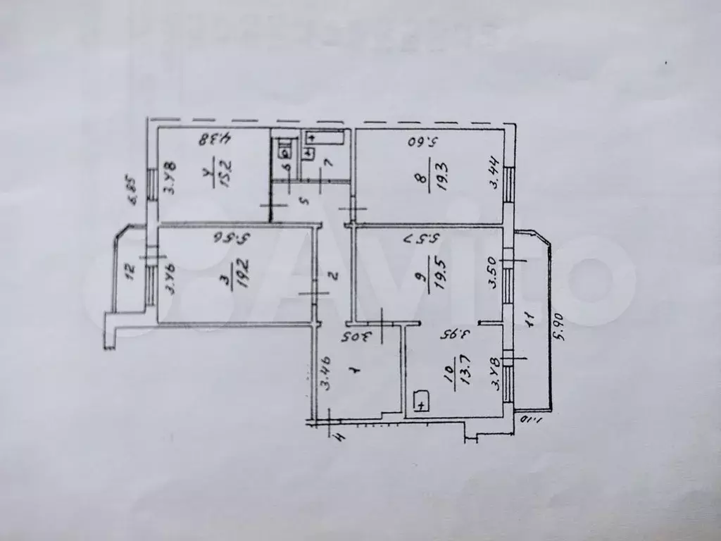 3-к. квартира, 113 м, 1/9 эт. - Фото 0