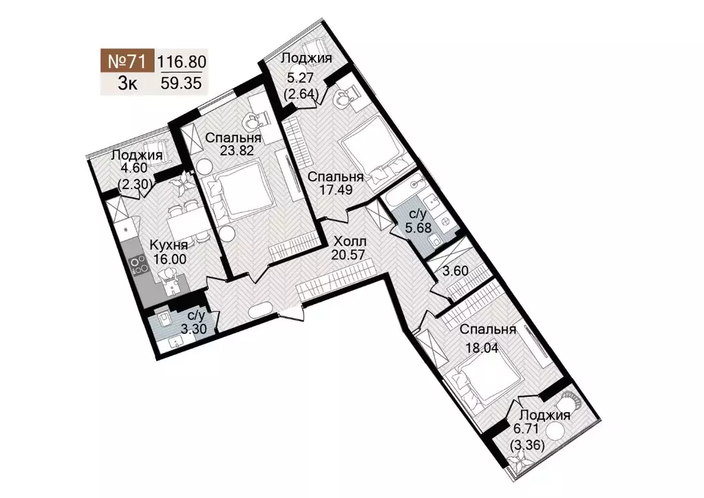 3-к кв. Калининградская область, Гурьевск  (116.8 м) - Фото 1