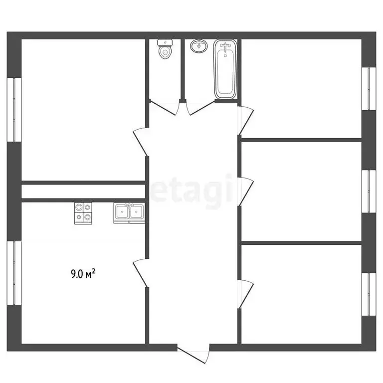 3-комнатная квартира: Муром, Меленковская улица, 5/1 (63.7 м) - Фото 0