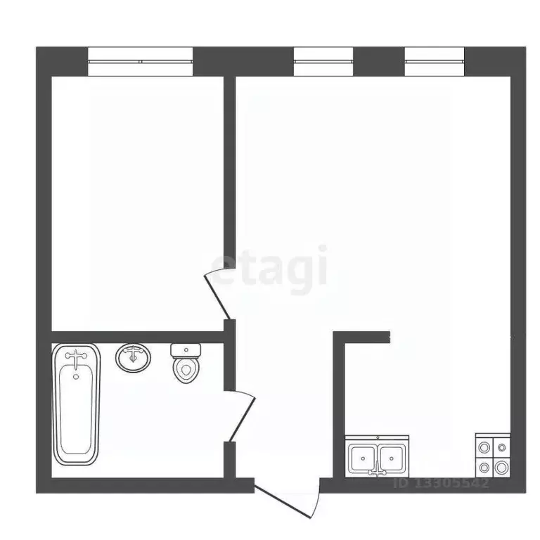 2-к кв. Кемеровская область, Кемерово бул. Строителей, 71А (42.9 м) - Фото 2
