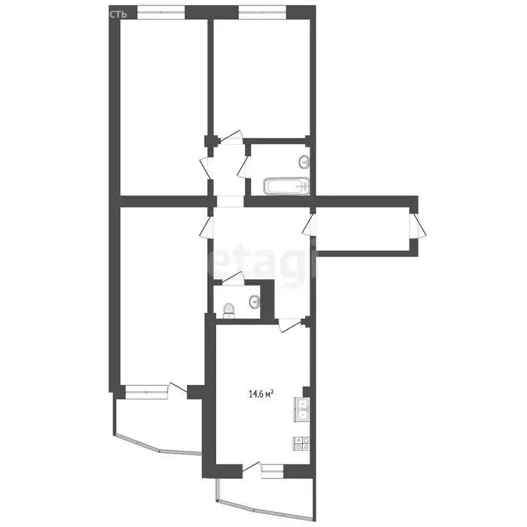 3-комнатная квартира: Феодосия, Крымская улица, 88 (90.2 м) - Фото 1