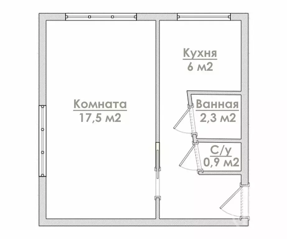 1-комнатная квартира: Санкт-Петербург, Северный проспект, 61к4 (31.5 ... - Фото 2