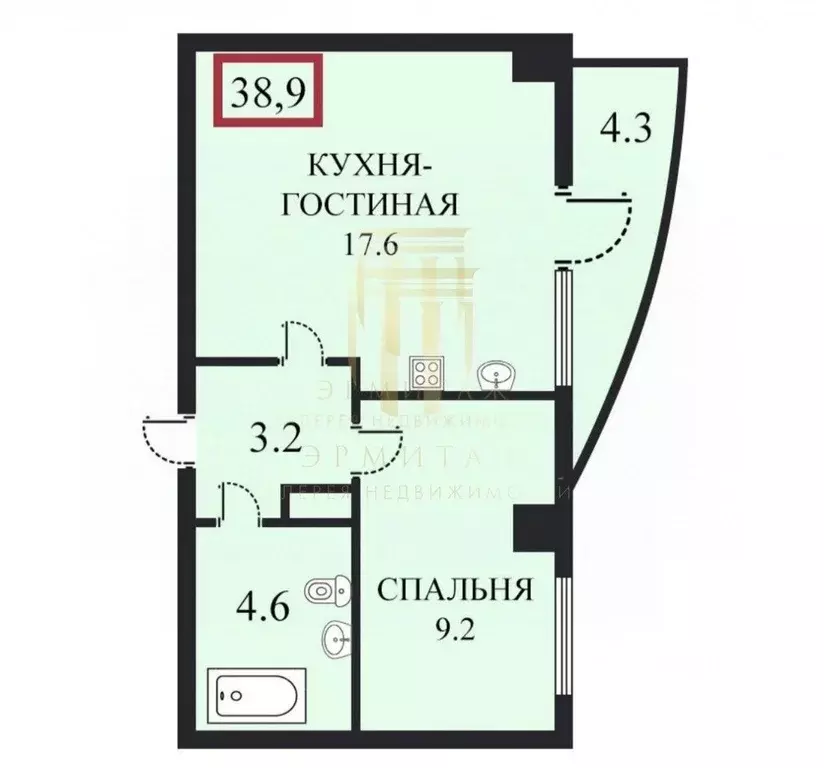 1-к кв. Санкт-Петербург Краснопутиловская ул., 111 (38.0 м) - Фото 2