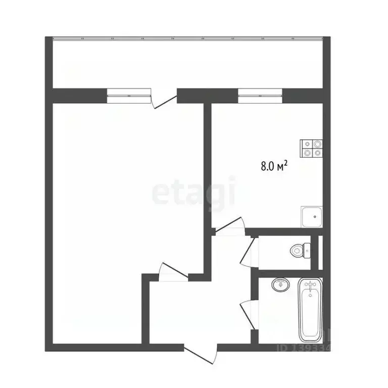 1-к кв. Тюменская область, Тюмень Волгоградская ул., 15 (36.7 м) - Фото 2