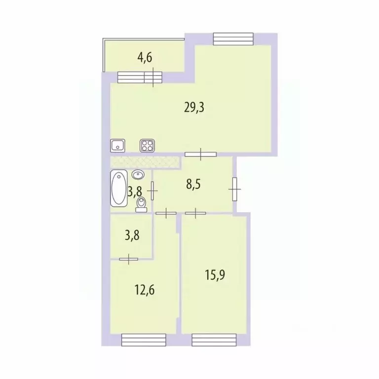 3-к кв. Санкт-Петербург 5-й Предпортовый проезд, 2 (78.5 м) - Фото 2