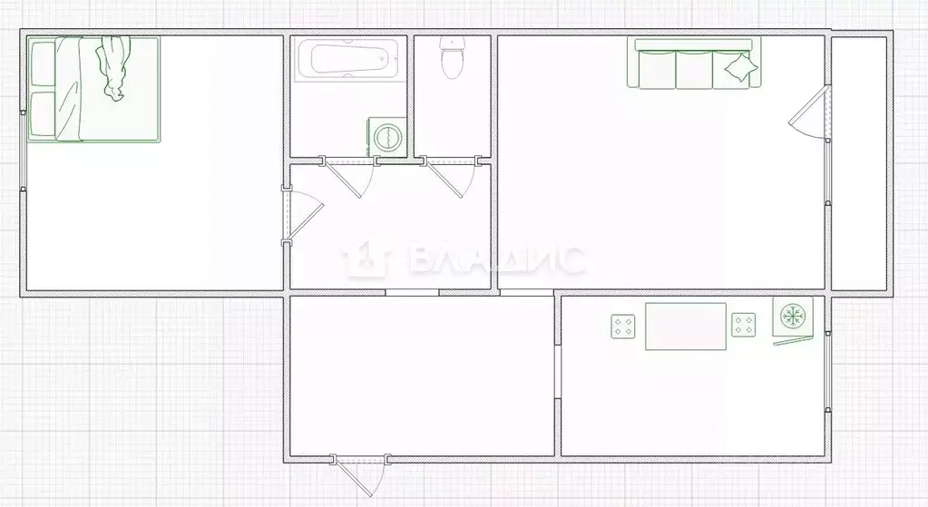 2-к кв. Пензенская область, Каменка Коммунистическая ул., 4 (50.0 м) - Фото 1