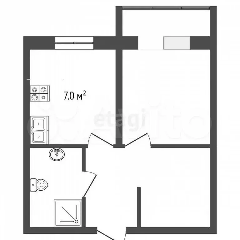 1-к. квартира, 27 м, 3/3 эт. - Фото 0