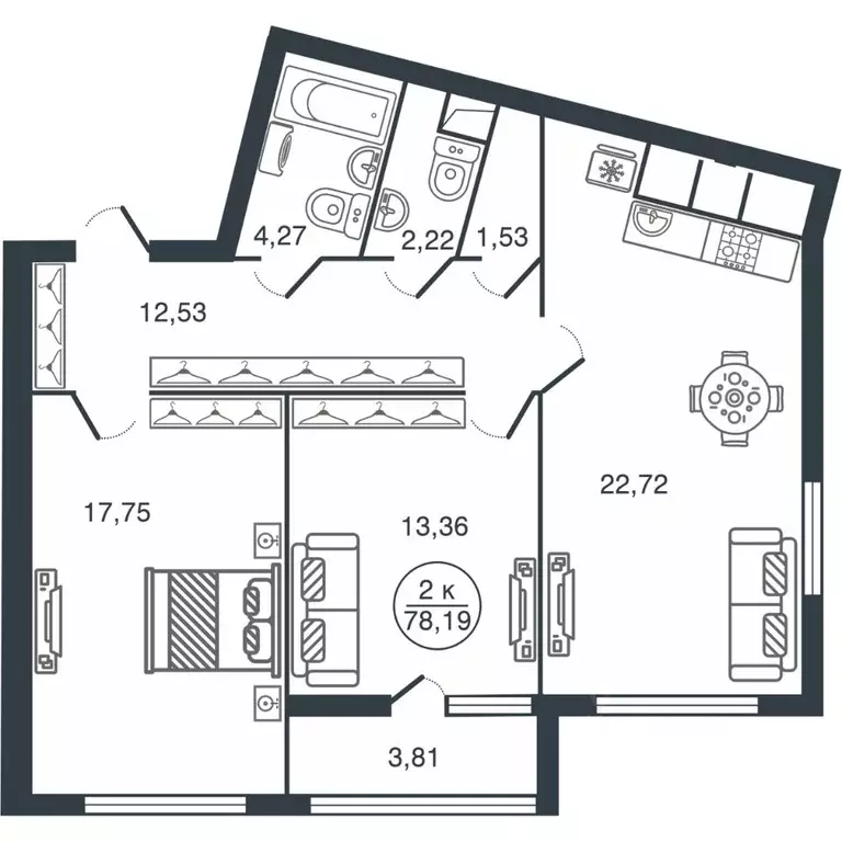 2-к кв. Тверская область, Тверь Бурашевское ш., 60 (78.19 м) - Фото 0