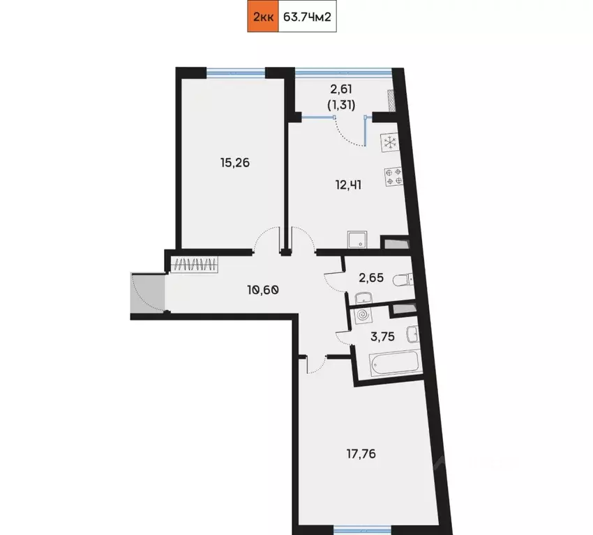 2-к кв. Санкт-Петербург 7-я Васильевского острова линия, 84 (64.73 м) - Фото 0