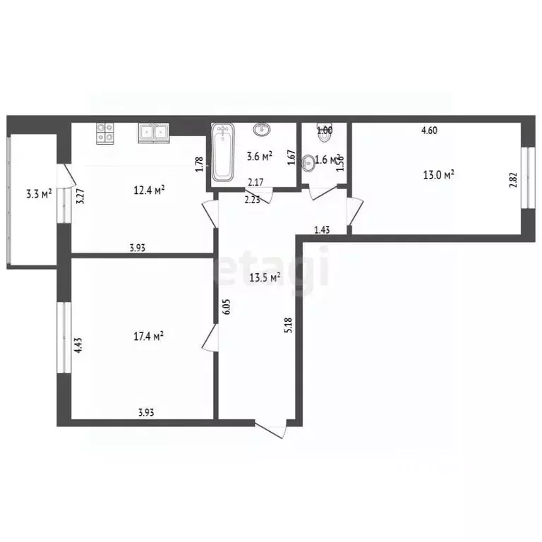 2-к кв. Калининградская область, Калининград Чкаловск мкр, ул. ... - Фото 1