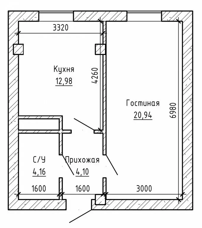 1-комнатная квартира: Нальчик, улица Чернышевского, 201 (42 м) - Фото 1