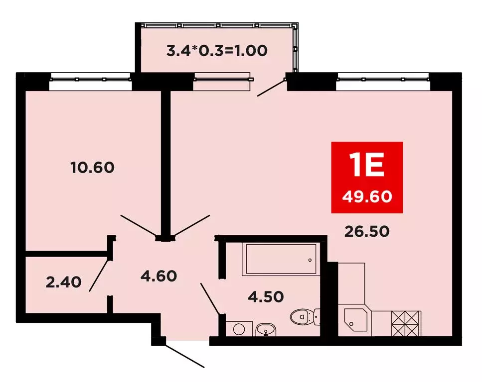 1-комнатная квартира: Краснодар, улица имени Мурата Ахеджака, 12к10 ... - Фото 1