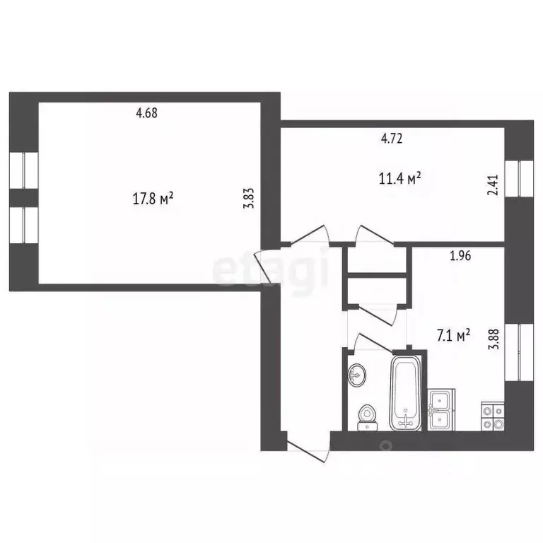 2-к кв. Владимирская область, Костерево г. Петушинский муниципальный ... - Фото 2
