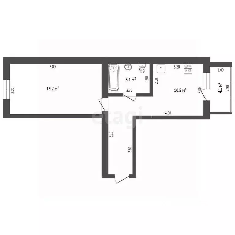 1-к кв. Тюменская область, Тюмень ул. Мельникайте, 142А (43.9 м) - Фото 1