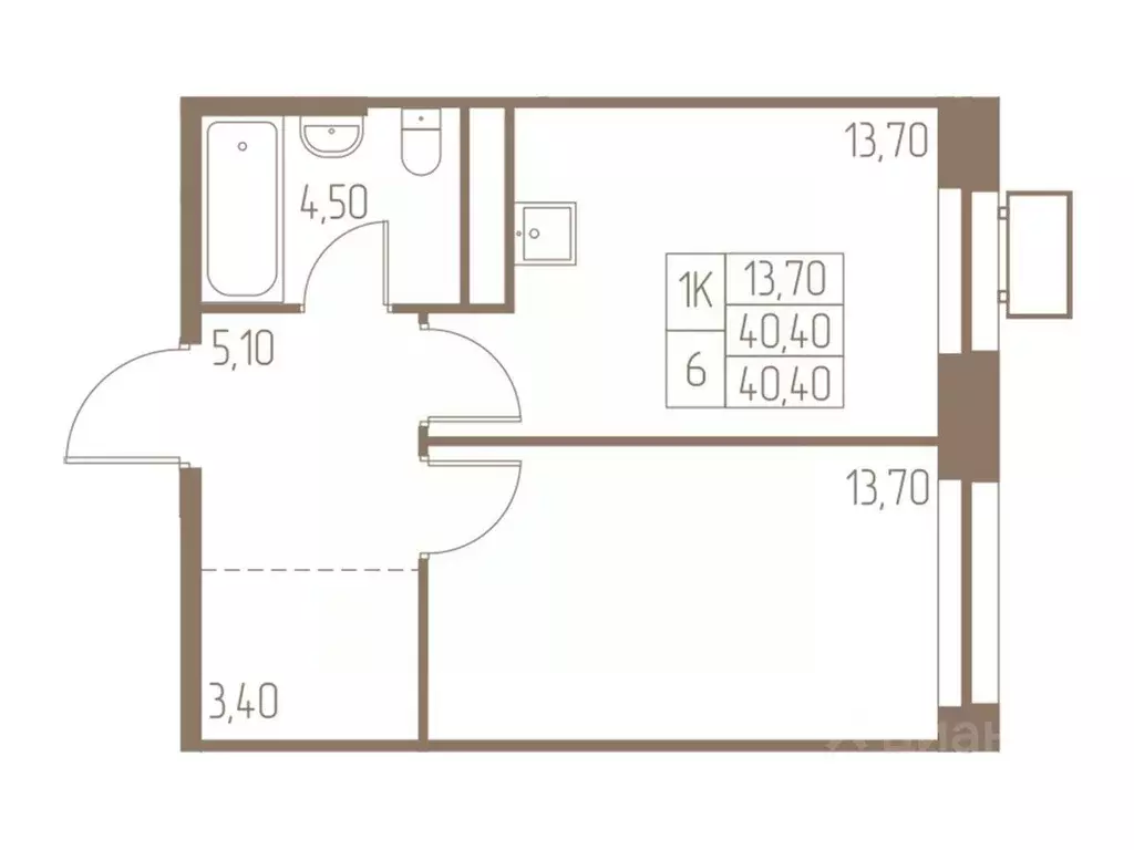 1-к кв. Московская область, Пушкино Фабрикант жилой комплекс, 1 (40.4 ... - Фото 1
