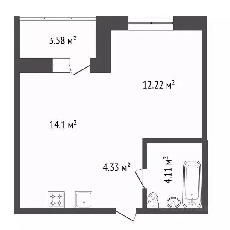 1-к кв. Иркутская область, Иркутск ул. Пискунова, 136 (35.3 м) - Фото 2