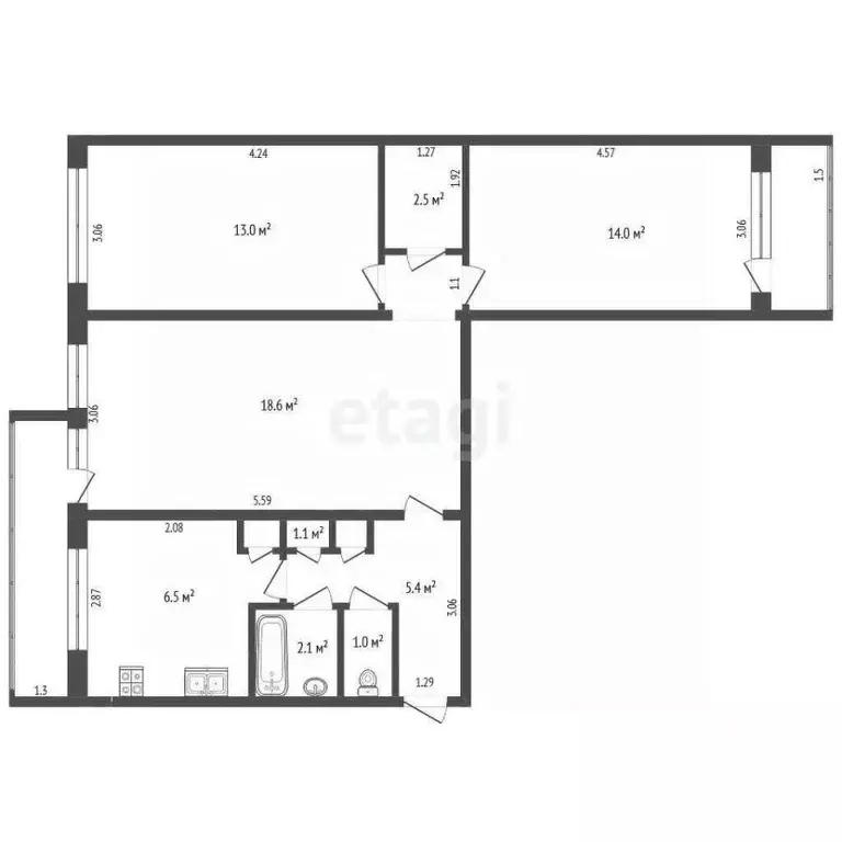 3-к кв. Мордовия, Саранск Ярославская ул., 21к2 (64.0 м) - Фото 2