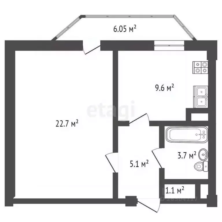 1-к кв. Севастополь ул. Хрусталева, 167Б (43.9 м) - Фото 1