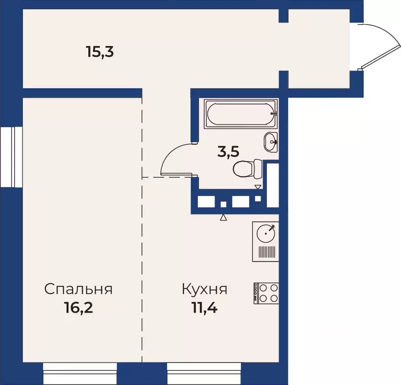 1-к кв. Бурятия, Улан-Удэ Ключевская ул., 90Д (46.4 м) - Фото 1