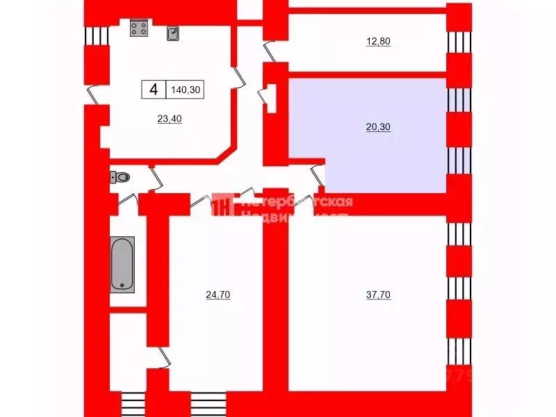 Комната Санкт-Петербург ул. Декабристов, 32 (20.3 м) - Фото 1