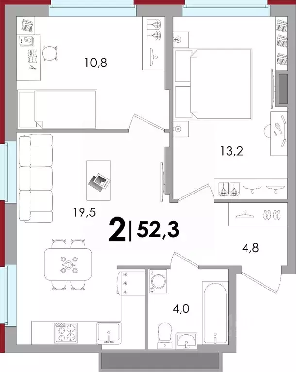 2-к кв. Тверская область, Тверь Южный мкр,  (52.3 м) - Фото 0