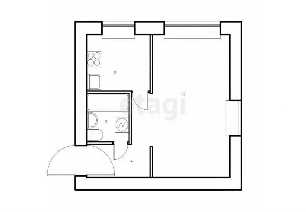 1-к кв. Башкортостан, Ишимбай ул. Мира, 19 (33.2 м) - Фото 2