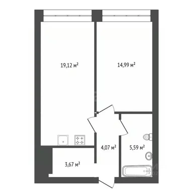 2-к кв. Башкортостан, Уфа ул. Рихарда Зорге, 73/1 (47.44 м) - Фото 2