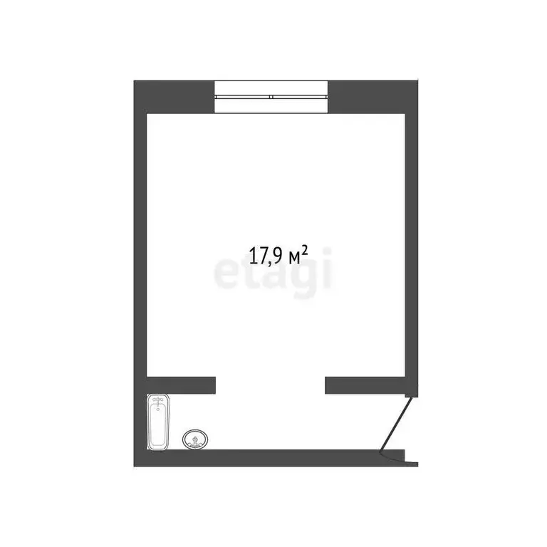 1к в -комнатной квартире (17.9 м) - Фото 1