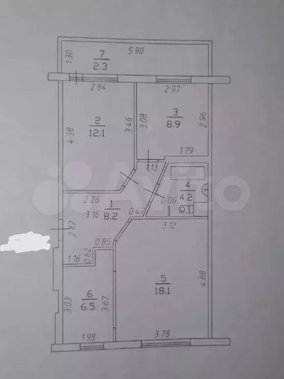 3-к. квартира, 58 м, 1/5 эт. - Фото 0