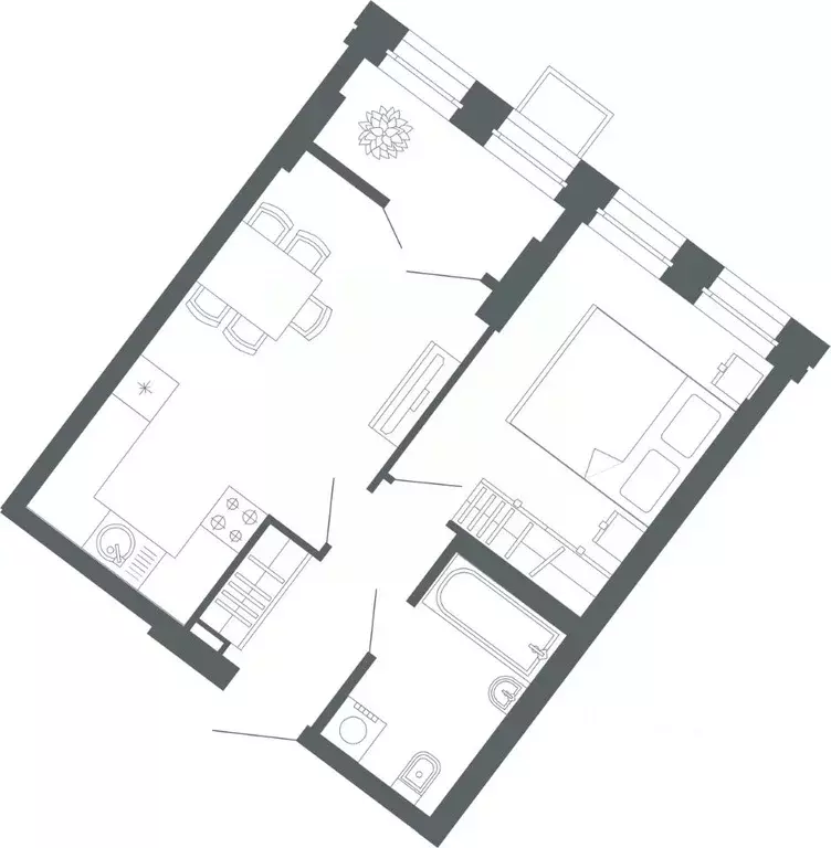 1-к кв. свердловская область, екатеринбург ул. мира, 47/6 (42.22 м) - Фото 0