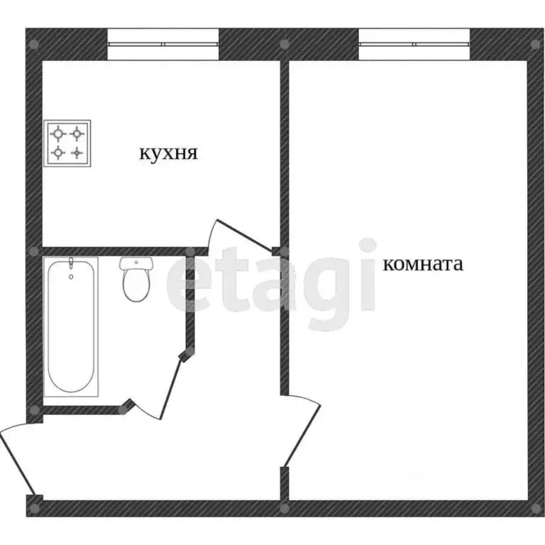 1-к кв. Ханты-Мансийский АО, Сургут ул. Энтузиастов, 59 (29.4 м) - Фото 0