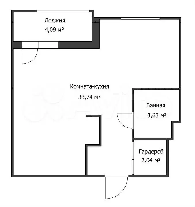 1-к. квартира, 39 м, 7/19 эт. - Фото 0