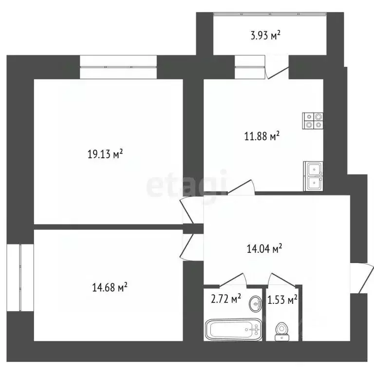 2-к кв. Чувашия, Чебоксары ул. А.В. Асламаса, 4 (64.9 м) - Фото 2