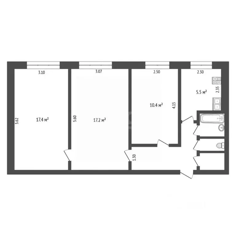 3-к кв. Коми, Сыктывкар Коммунистическая ул., 84 (61.0 м) - Фото 1