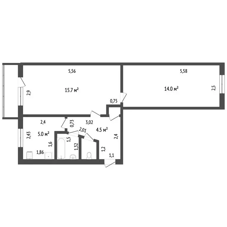 2-комнатная квартира: Ишим, улица Шаронова, 5 (44.2 м) - Фото 0