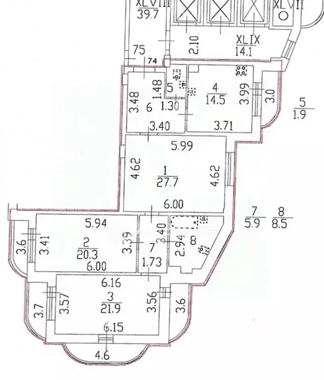 3-к кв. Санкт-Петербург Варшавская ул., 59 (110.6 м) - Фото 1