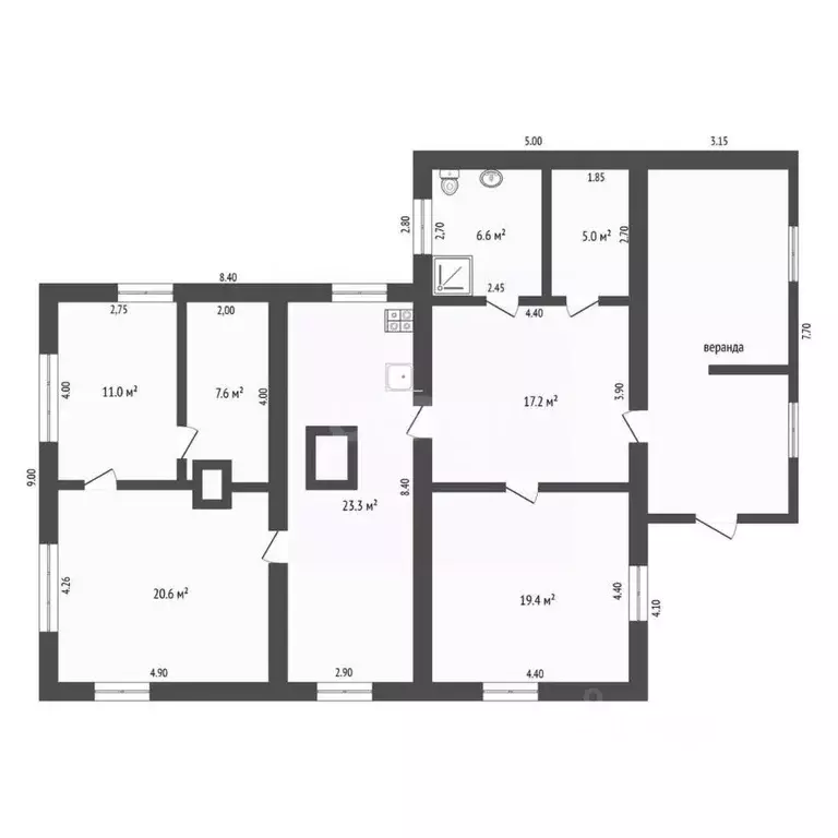 Дом в Тюменская область, Ярковский муниципальный округ, с. Иевлево ул. ... - Фото 2