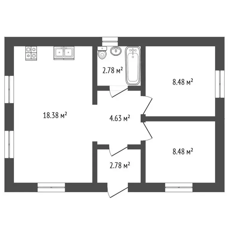 Дом в посёлок городского типа Богандинский, улица Комарова (44.8 м) - Фото 2