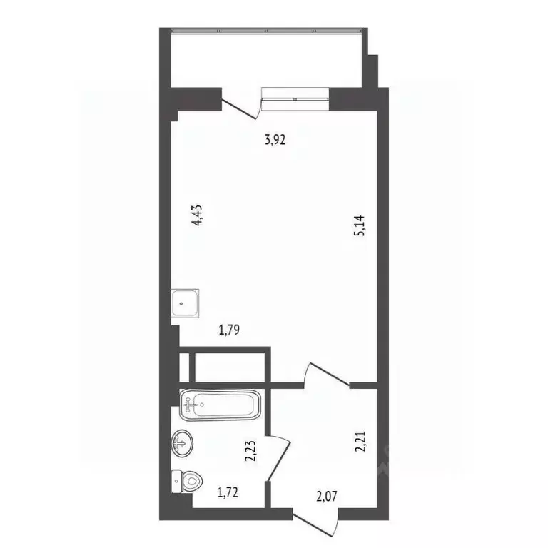 Студия Красноярский край, Красноярск ул. Шевченко, 1А (27.0 м) - Фото 2