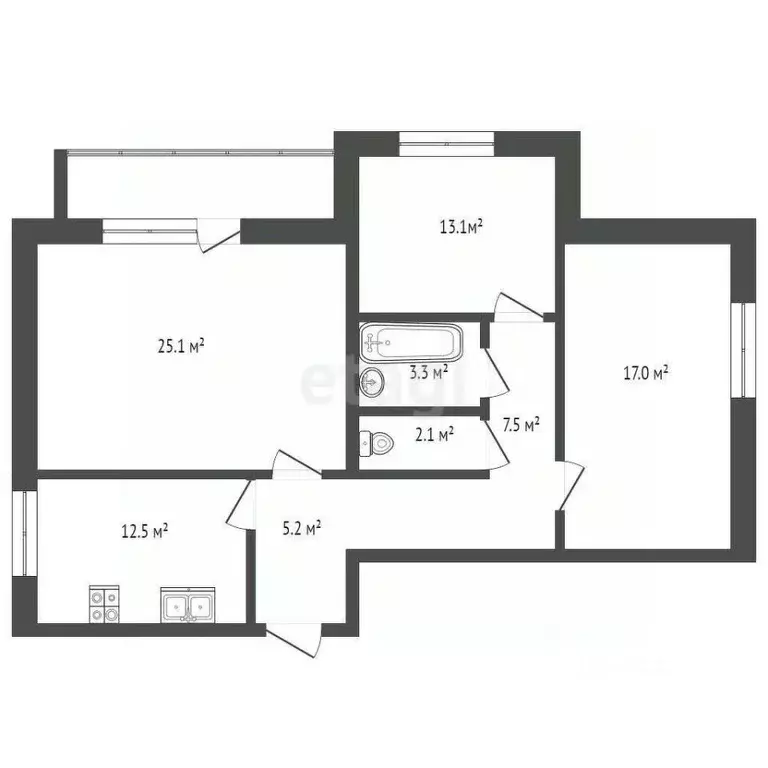 3-к кв. Калужская область, Калуга ул. Фомушина, 3 (85.0 м) - Фото 2